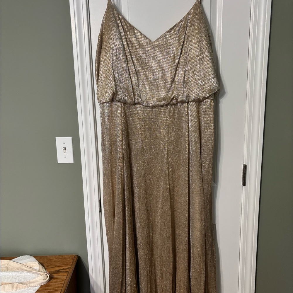 Haley Paige Occasion Elegant Gold Maxi Dress